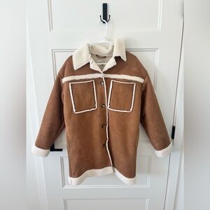 Sherpa and suede jacket